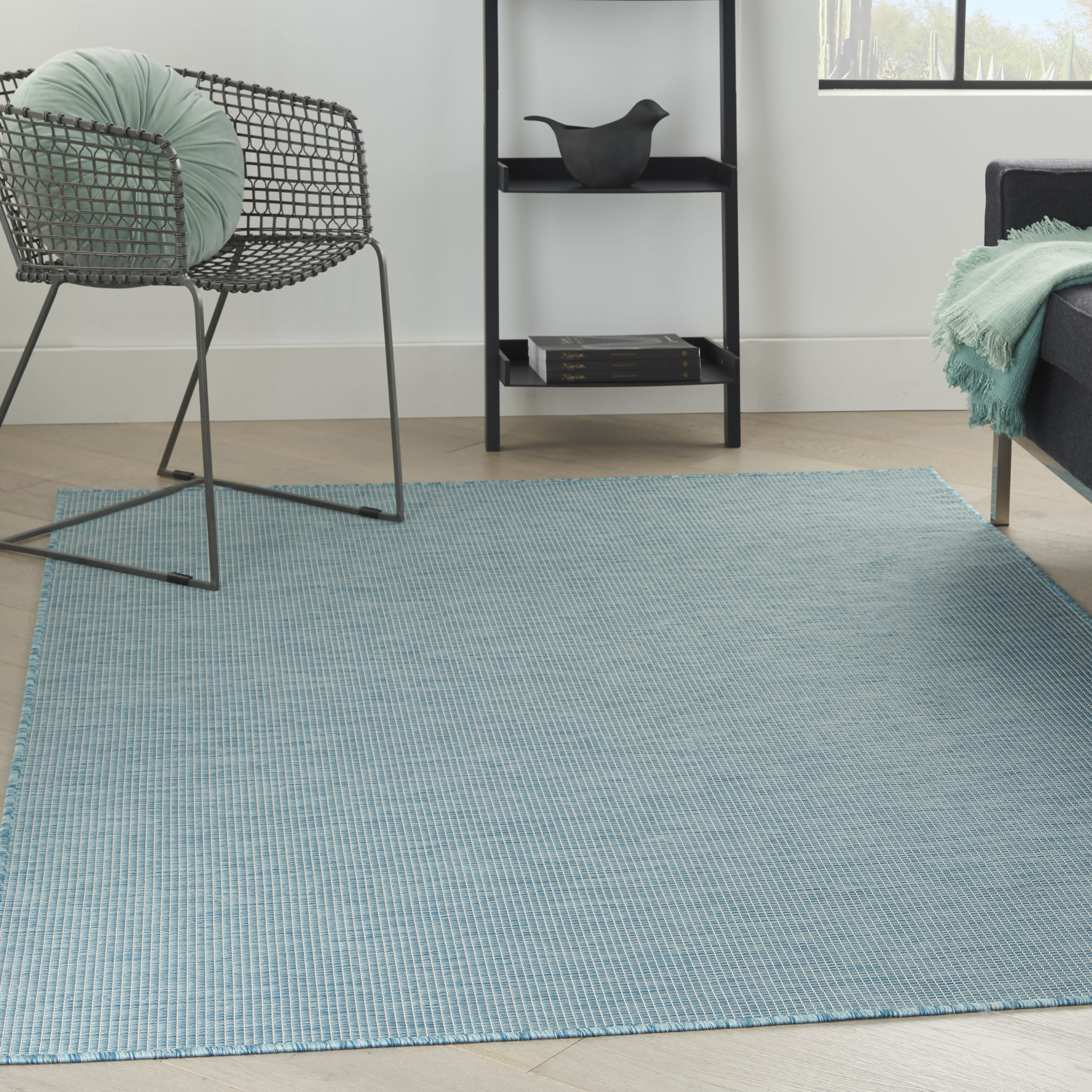 Nourison Positano 5' x 7' Aqua Modern Rug