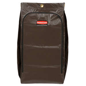 Rubbermaid Commercial, 30 Gal Canvas Bag for High Capacity Janitorial Cleaning Carts, Vinyl Lining, Brown