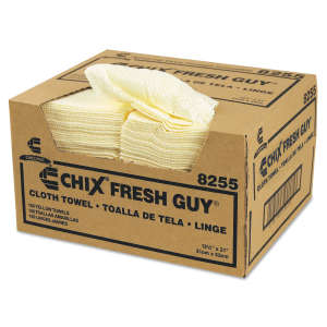 Chicopee Inc, Chix® Fresh Guy®, Medium Duty, 12.50"x21.00", Nonwoven Fabric, Food Service Wipers, Yellow
