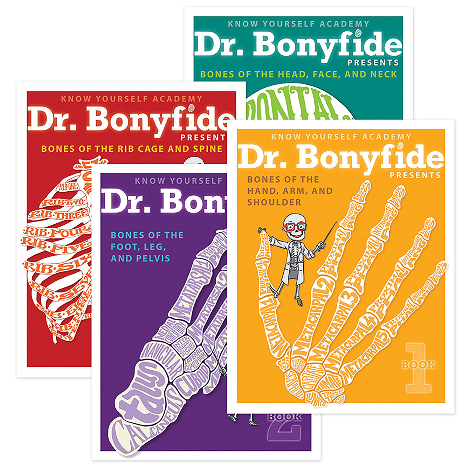 Know Yourself 4 Book Set: Dr. Bonyfide Presents 206 Bones of the Human Body