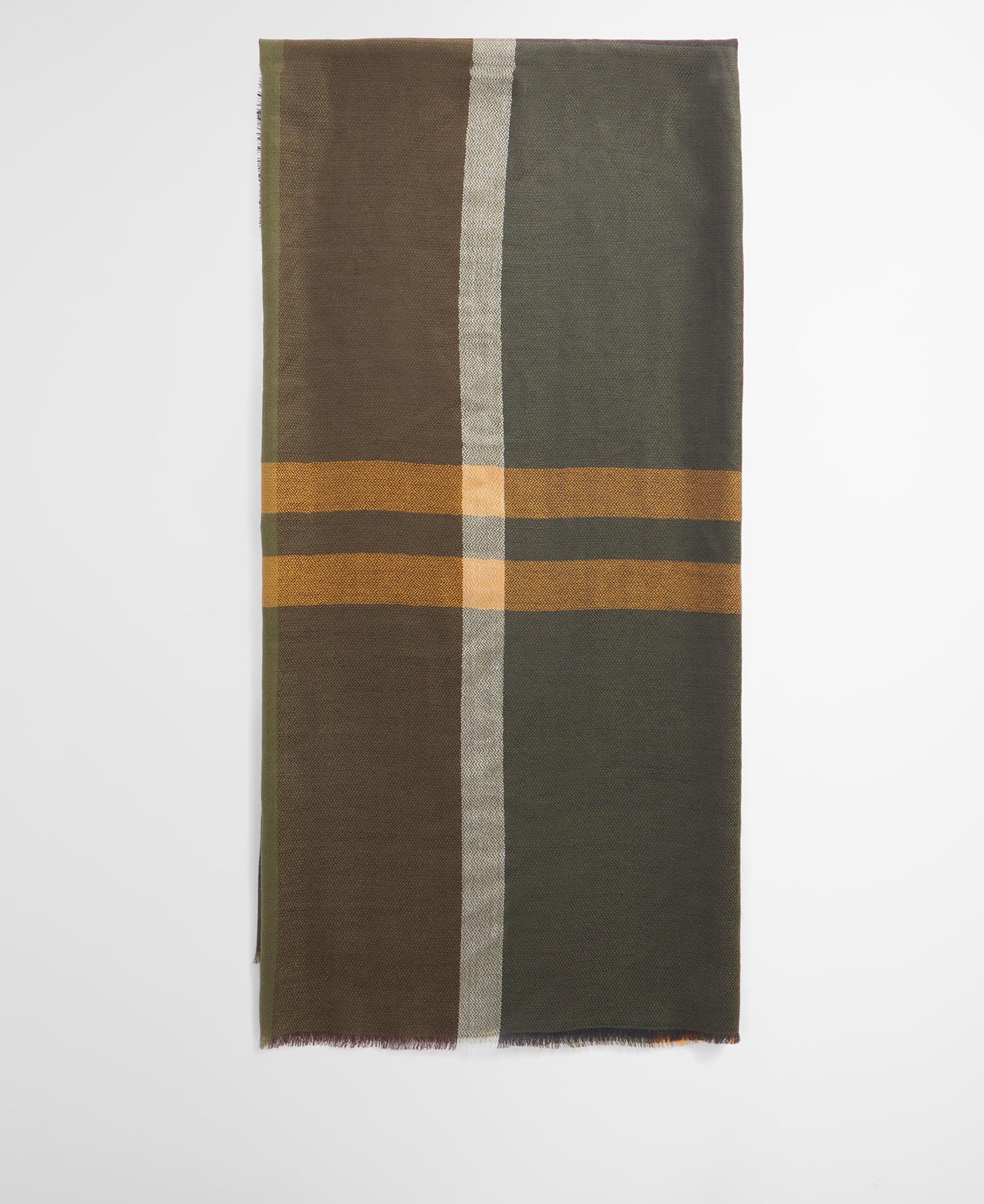 Sciarpa con motivo tartan in lana d’agnello Saffron image number 1