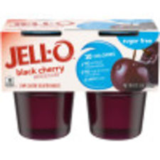 Jell-O Black Cherry Sugar Free Gelatin Snacks, 4 ct Cups