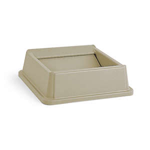 Rubbermaid Commercial, Untouchable®, Square, Resin, 35 gal, Beige, Receptacle Lid