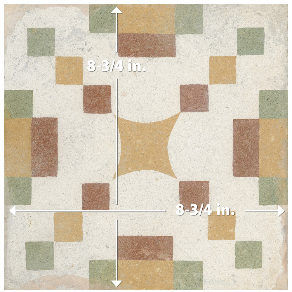 Kings Valentia Campanar 8-3/4 in. x 8-3/4 in. Porcelain Floor and Wall Tile