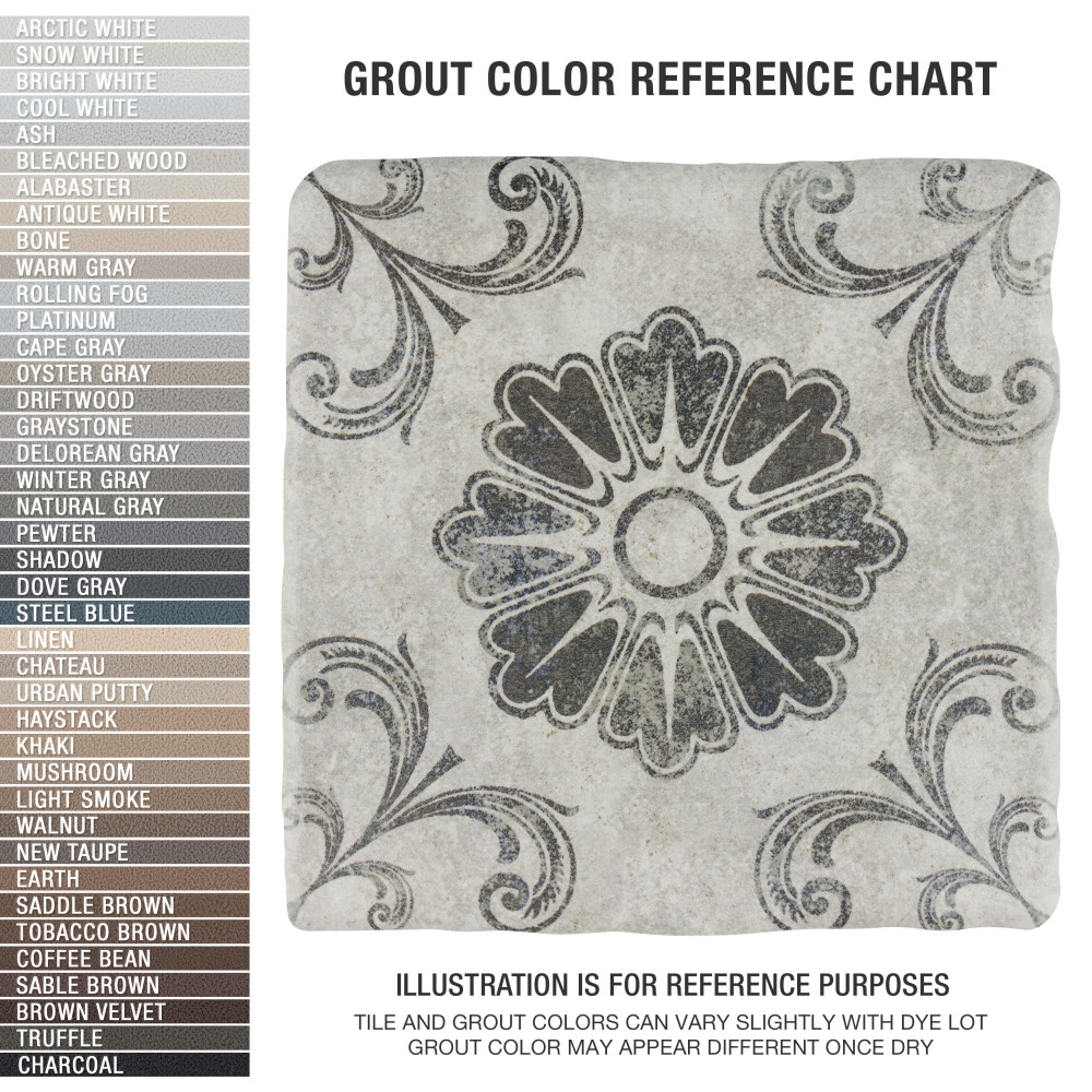 Costa Cendra Decor Fleur 7-3/4 in. x 7-3/4 in. Ceramic Floor and Wall Tile