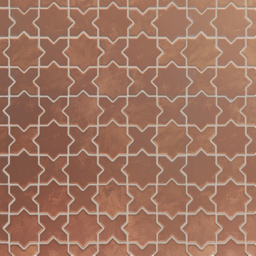 Sentier des cotto 2″ Star Cross 11-7/8 in. x 11-7/8 in. Porcelain Mosaic Tile