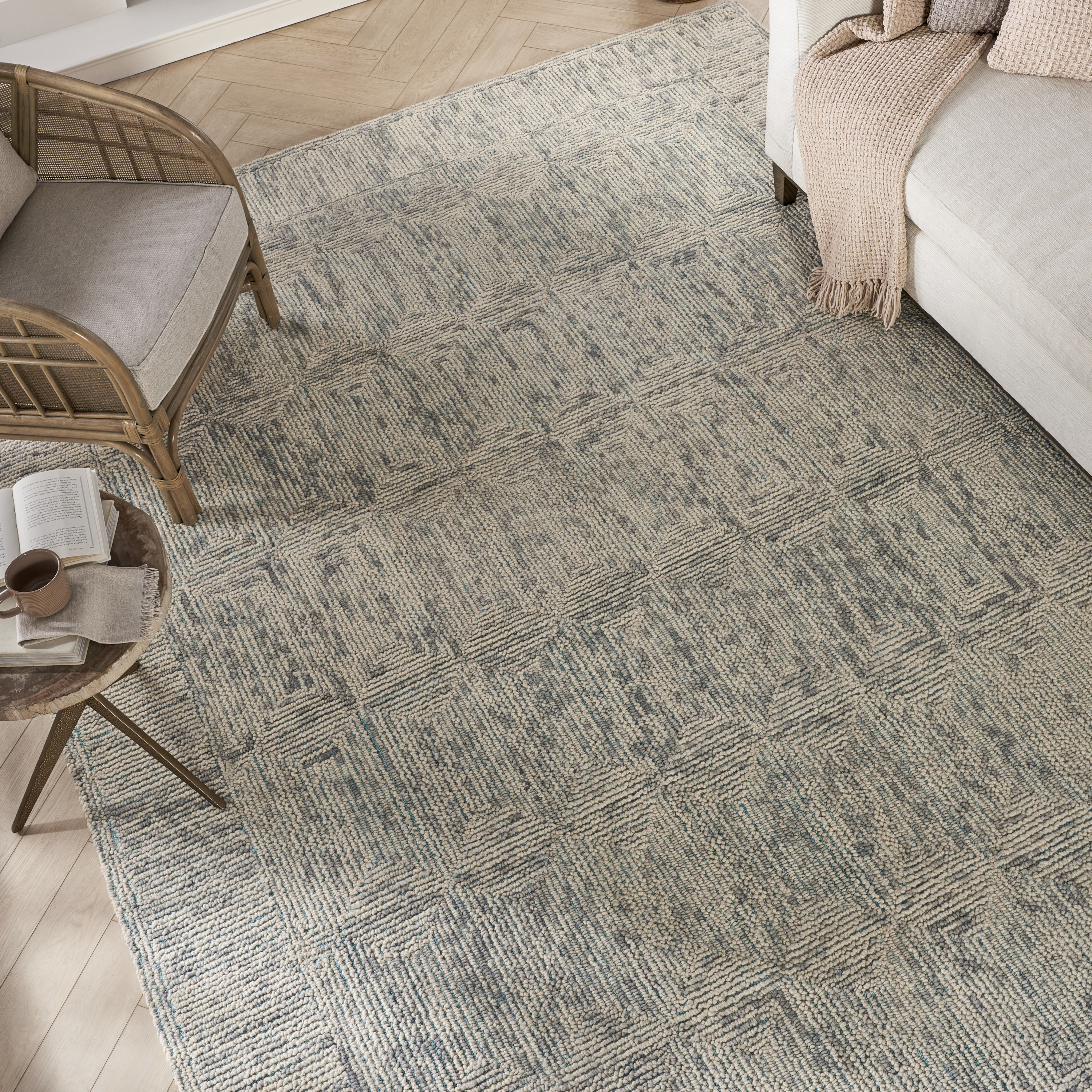Nourison Colorado 8'3" x 11'6" Ivory Grey Teal Modern Indoor Rug