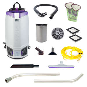 ProTeam, GoFit 10, w/ Xover Multi-Surface Two-Piece Wand Tool Kit, 14", Backpack Vacuum