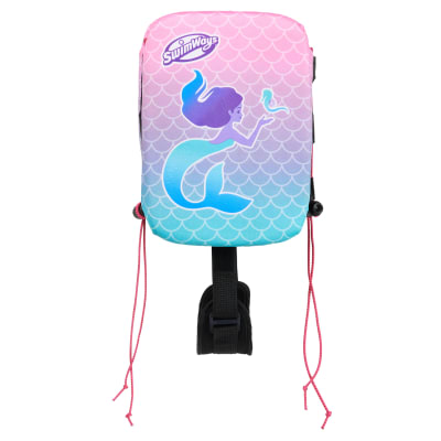 SwimWays Power Swimr Outdoor Pool Swim Vest for Kids, Adjustable Kid Pool Float for Swim Training, Medium Pink Mermaid