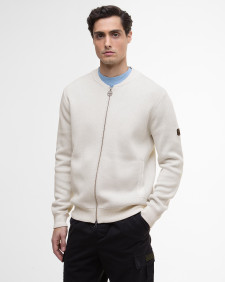 Patrick Bomber Zip Through Cardigan Whisper White