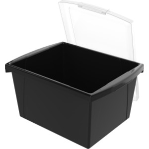 4 Gallon Storage Bin with Lid, Black