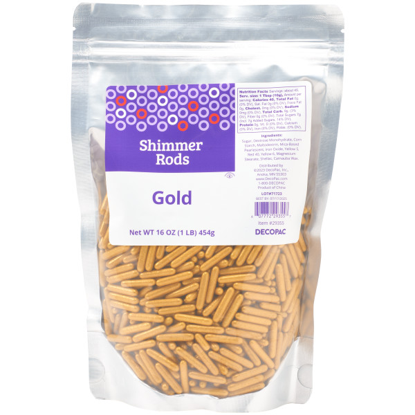 Gold Shimmer Rods Sugar Candy Decorations