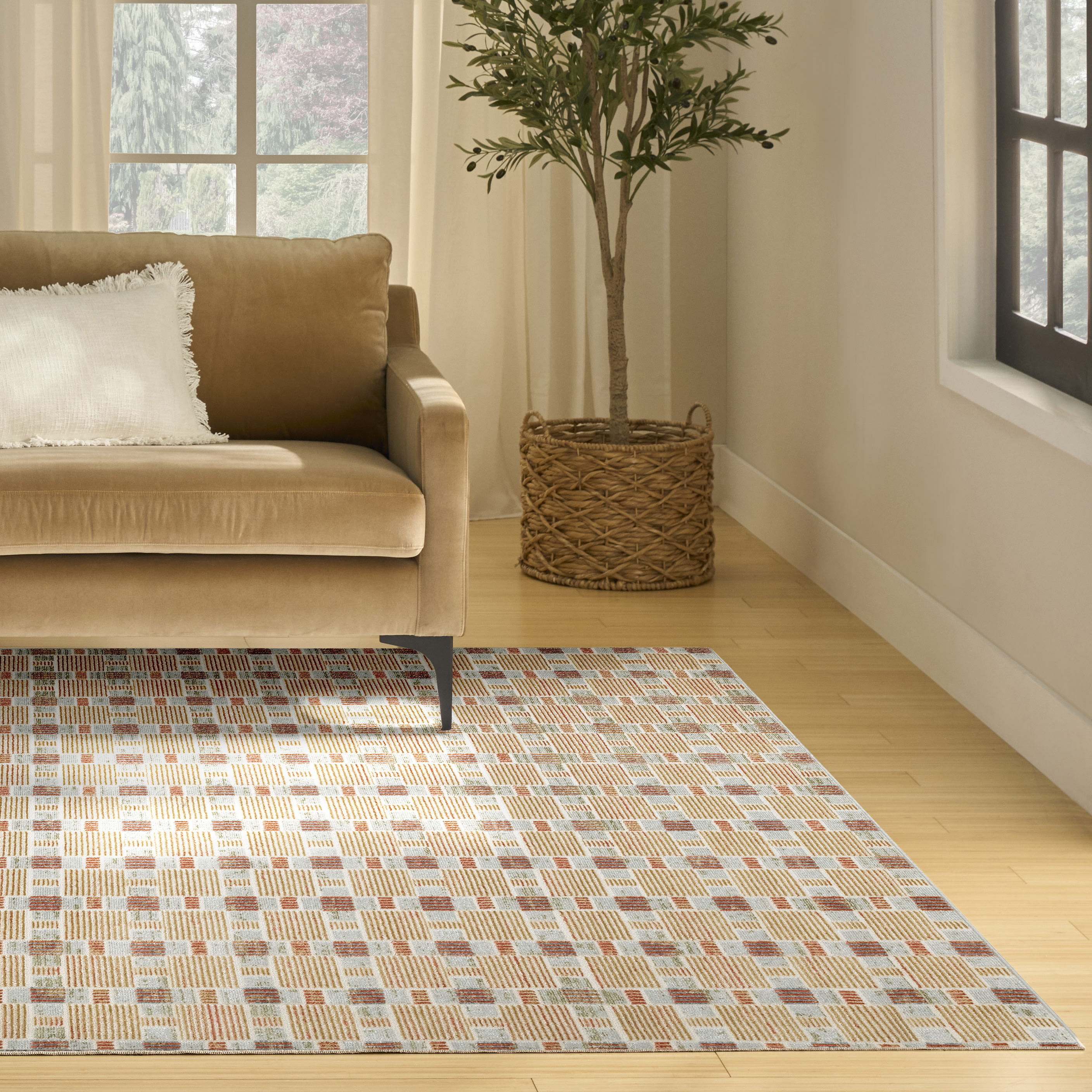 Nourison Nordic 8' x 10' Rust Multicolor Modern Indoor Rug