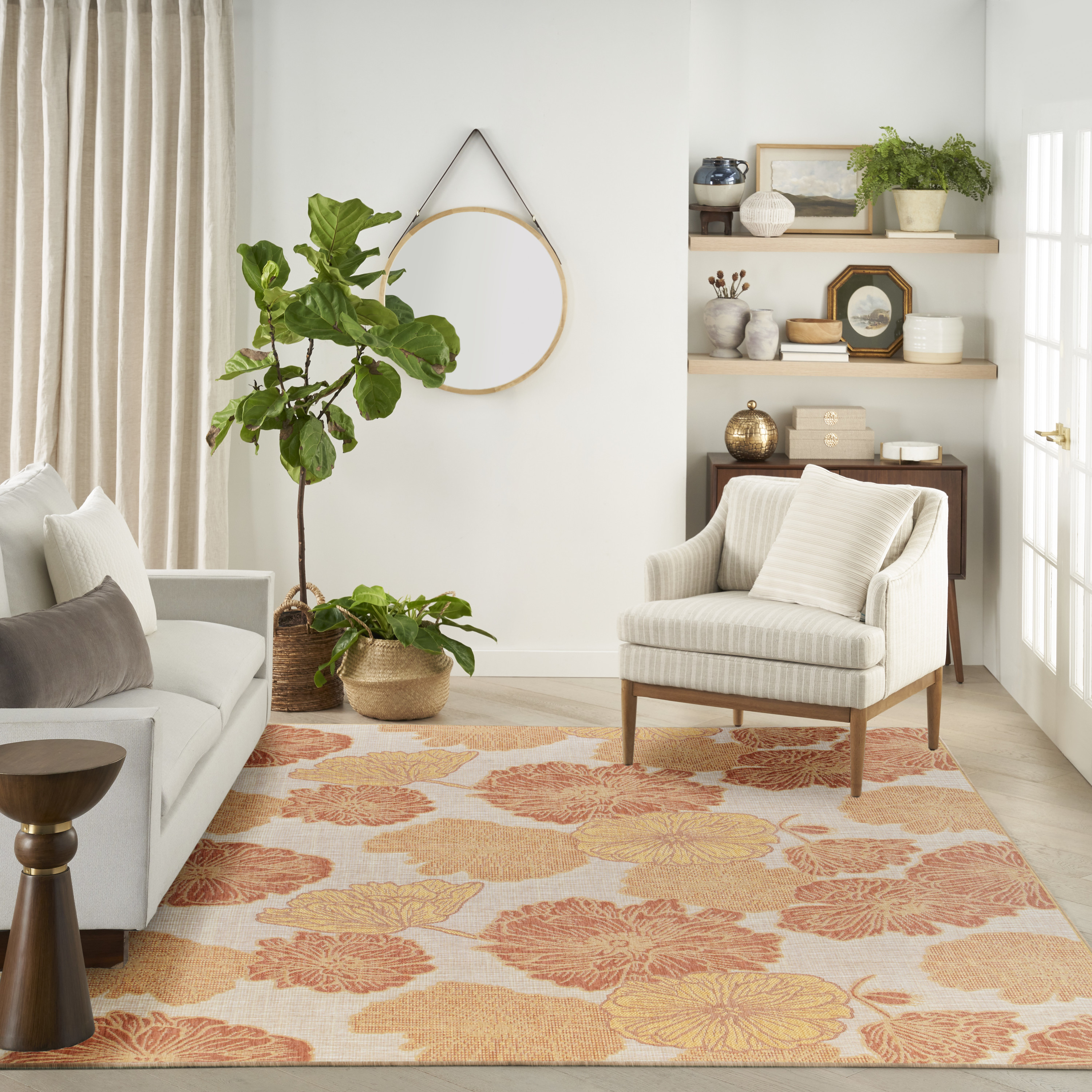 Nourison Garden Oasis 8' x 10' Coral Tropical Rug
