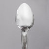 14-inch heavy-duty stainless steel solid basting spoon with white Ergo Grip™ handle
