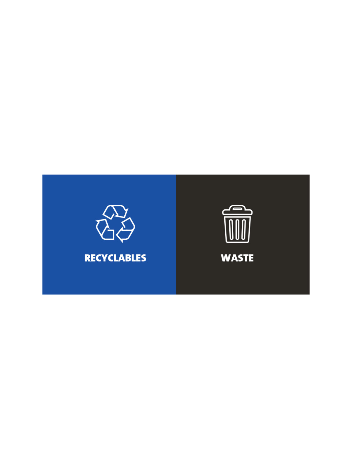 Colored recyclables and waste signage for Busch Systems Sessanta containers