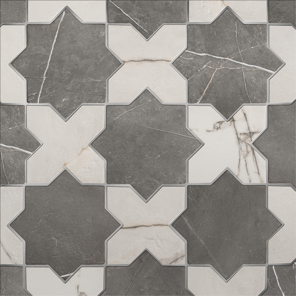 Istanbul Star Night with Day Cross 6 in. x 12 in. Porcelain Floor and Wall Tile