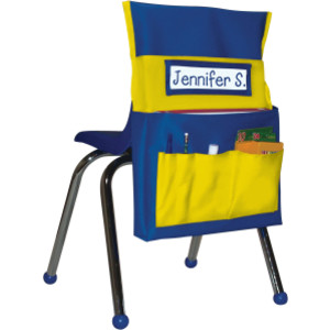 Chairback Buddy&trade; Pocket Chart, Blue/Yellow