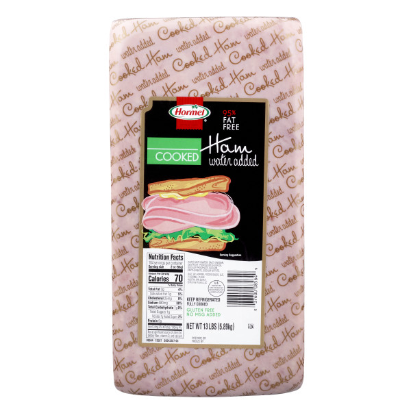 HORMEL(r) Cooked Ham, Water Added,  2/13 lb . C1N1 - Front No Plunge In Package (Hi Res)