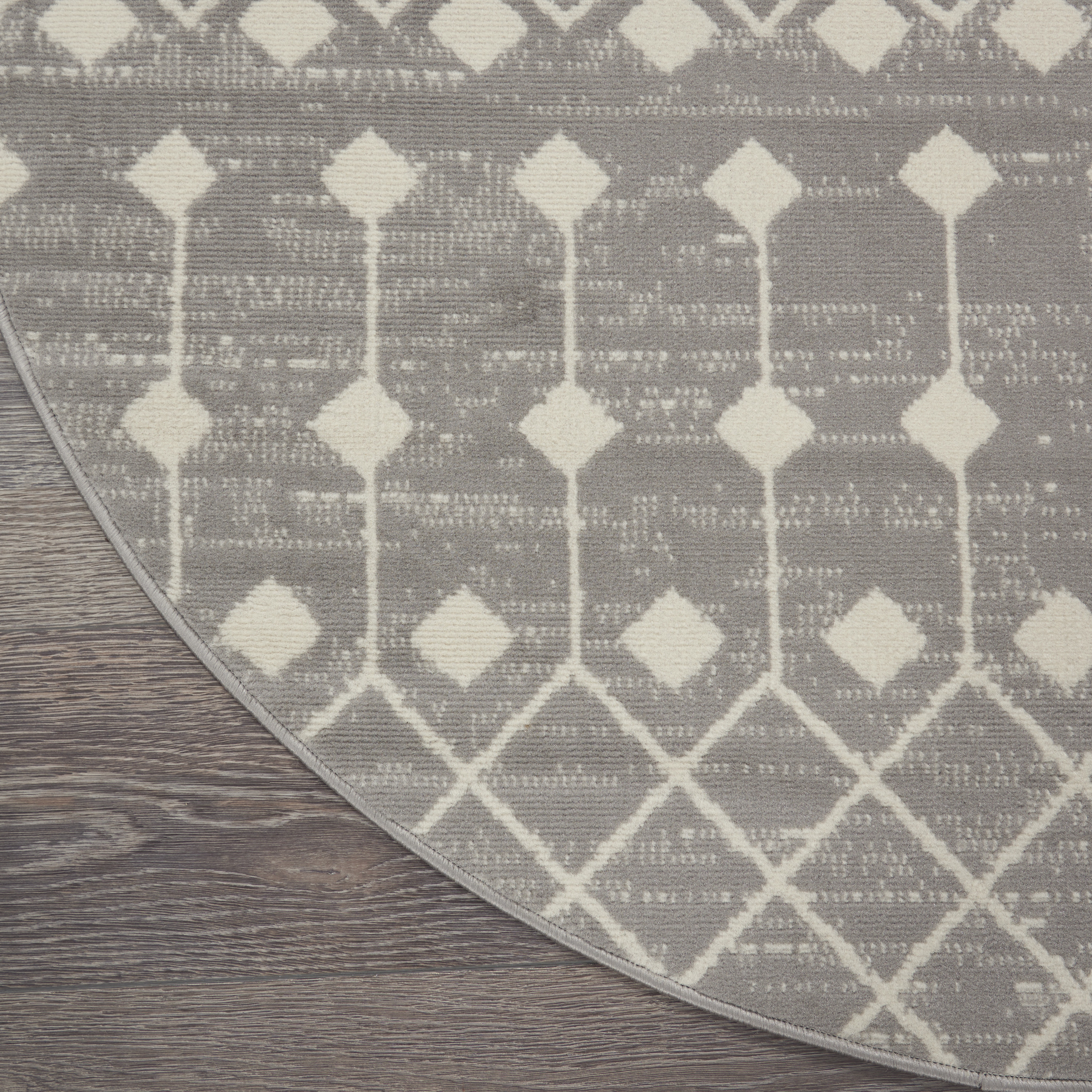 Nourison Grafix 8' x Round Grey Bohemian Indoor Rug