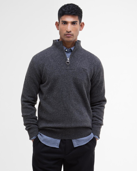 Maglione con mezza zip in lana d'agnello Essential