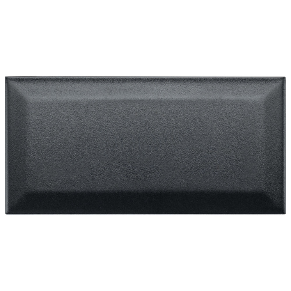 Crown Heights Beveled Matte Black 3x6 Rectangle Ceramic Wall Only Digital Pattern