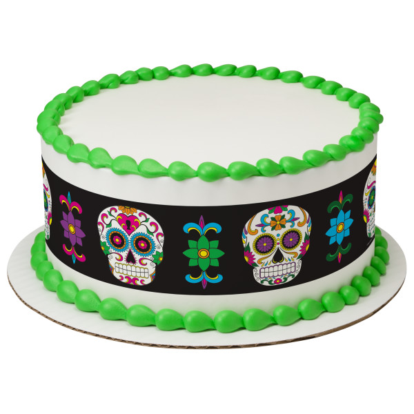 Día de los Muertos Skull PhotoCake® Edible Image® Strips