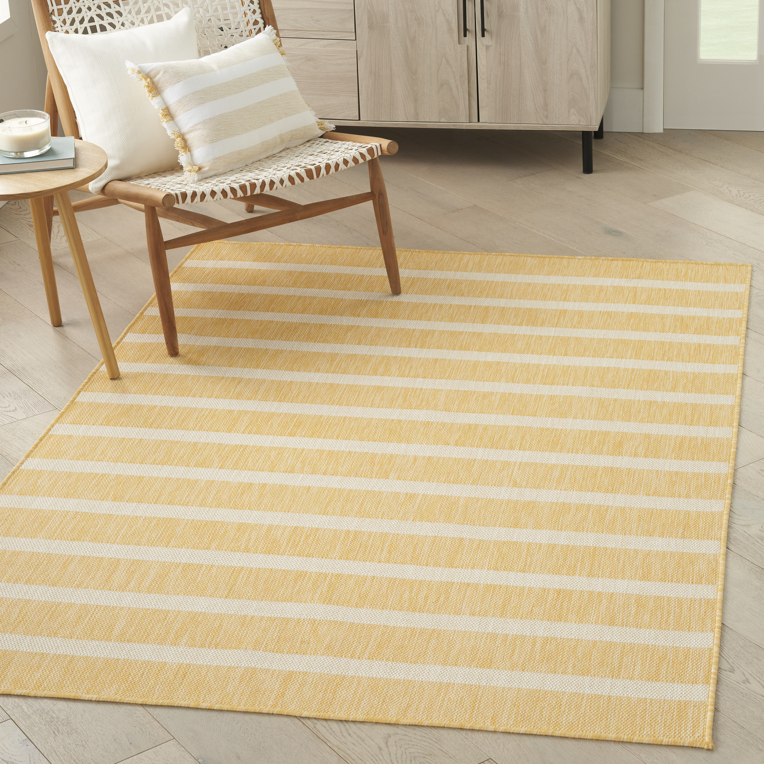 Nourison Positano 6' x 9' Yellow Ivory Modern Rug