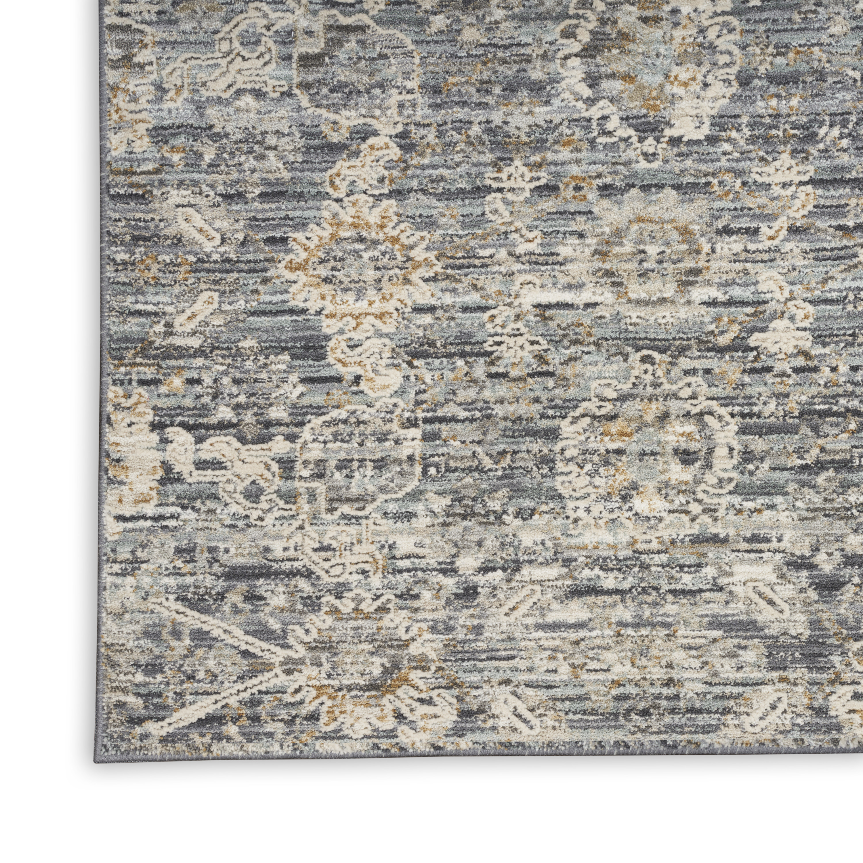 Nourison Lynx 2'3" x 12' Charcoal Vintage Indoor Rug