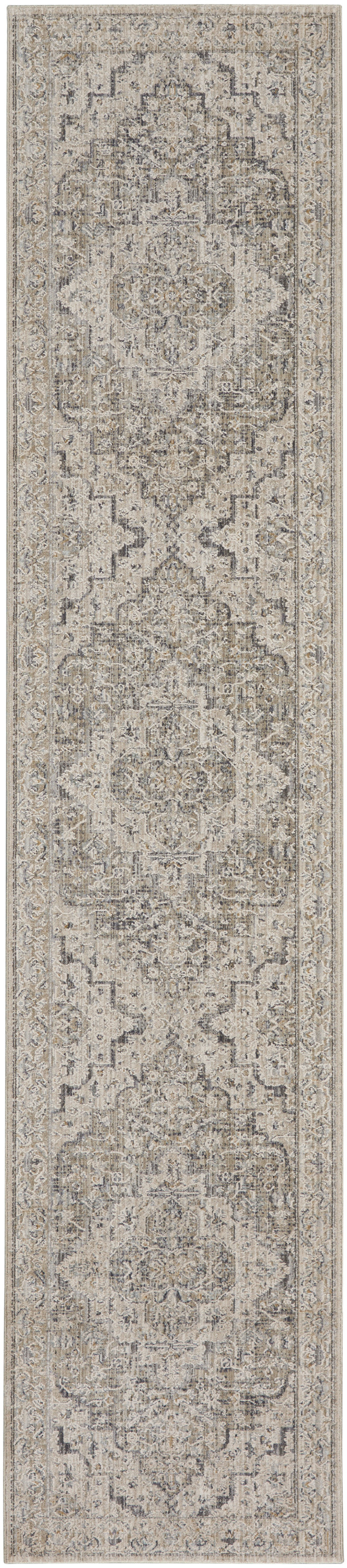 Nourison Lynx 2'3" x 12' Ivory Taupe Vintage Indoor Rug