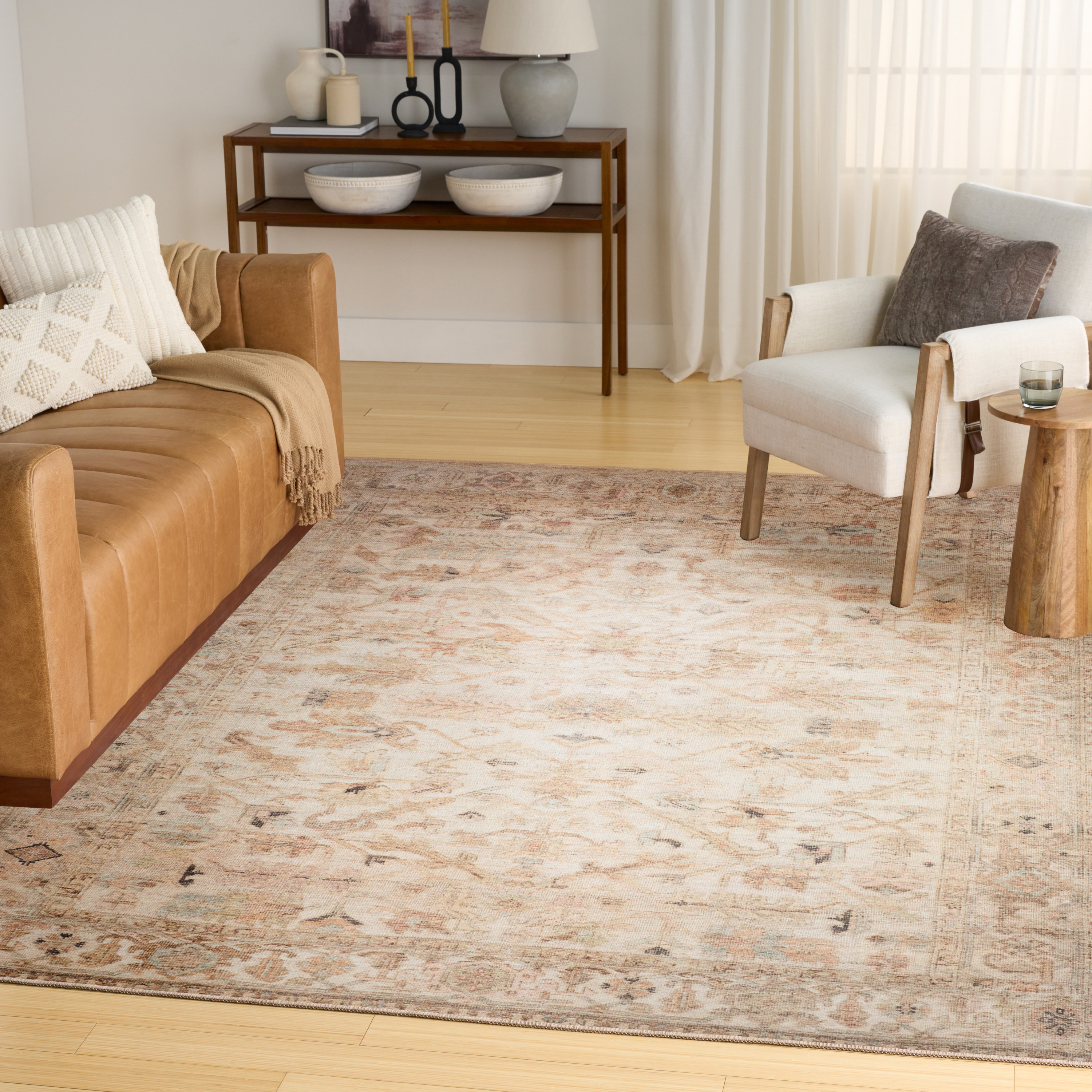 Nourison Vintage Washables 9'10" x 13'2" Beige Vintage Indoor Rug