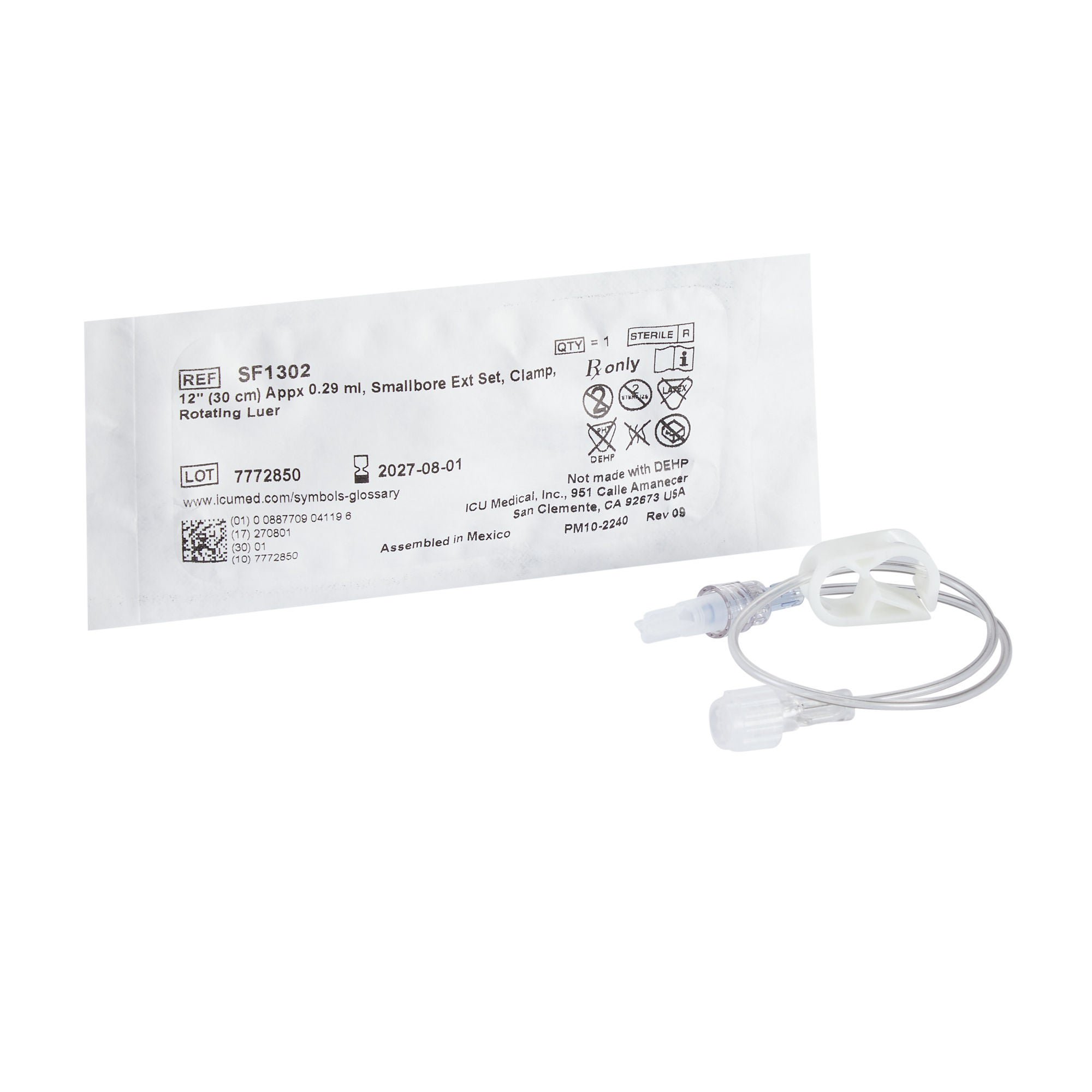 ICU Medical EXTENSION SET, SM BORE RRL 12"(50/CS)