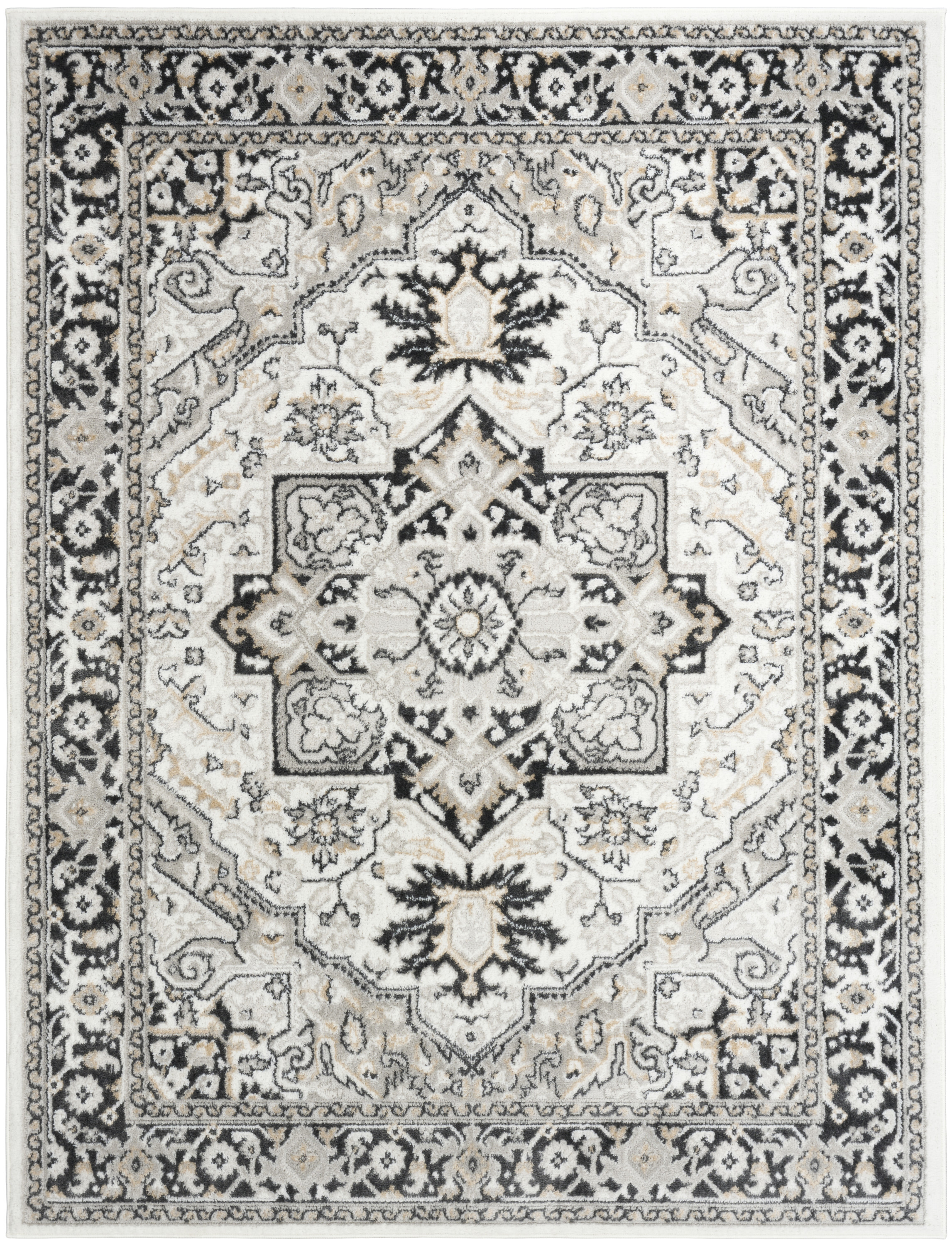 Nourison Dekor 5'3" x 7' Ivory Charcoal Vintage Indoor Rug