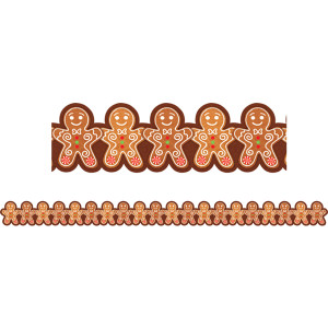 Gingerbread Cookies Die-Cut Border Trim, 35 Feet