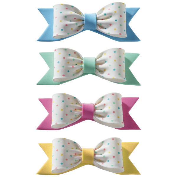 Pastel Dots Assortment Gum Paste Bows