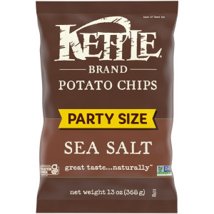 Kettle Brand Potato Chips, Sea Salt Kettle Chips, Party Size, 13 Oz