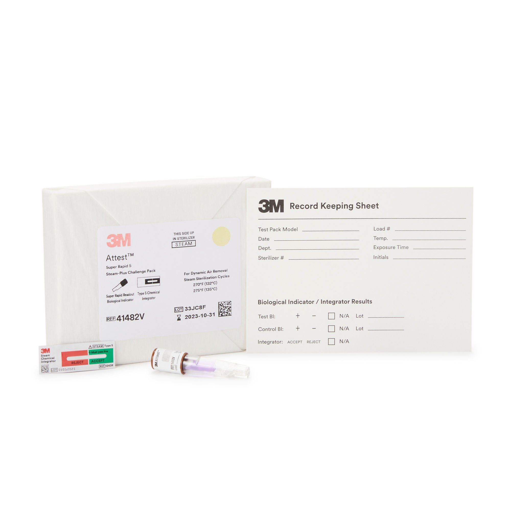 3M™ Attest™ Super Rapid 5 Steam-Plus Sterilization BI Challenge Pack