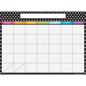Smart Poly&reg; PosterMat Pals&trade; Space Savers, 13" x 9-1/2", BW Dots Calendar