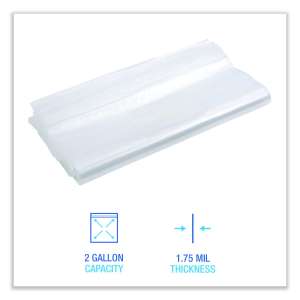 BWK2GALBAG, Boardwalk, Reclosable Food Storage Bags, 2 gal, 1.75 mil, 13" x 15", Clear
