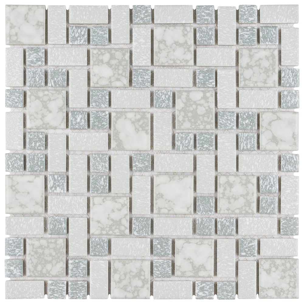University Light Grey 11-3/4 in. x 11-3/4 in. Porcelain Mosaic Tile