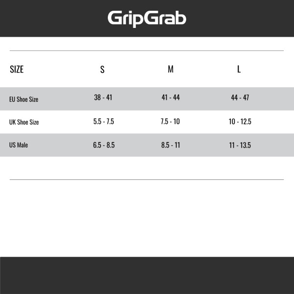 GripGrab size guide socks