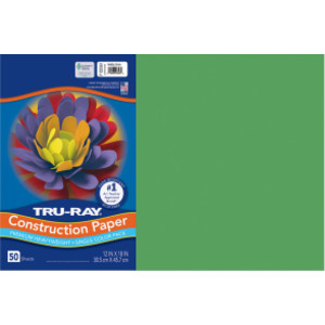 Construction Paper, Heavyweight, Holiday Green, 12" x 18", 50 Sheets
