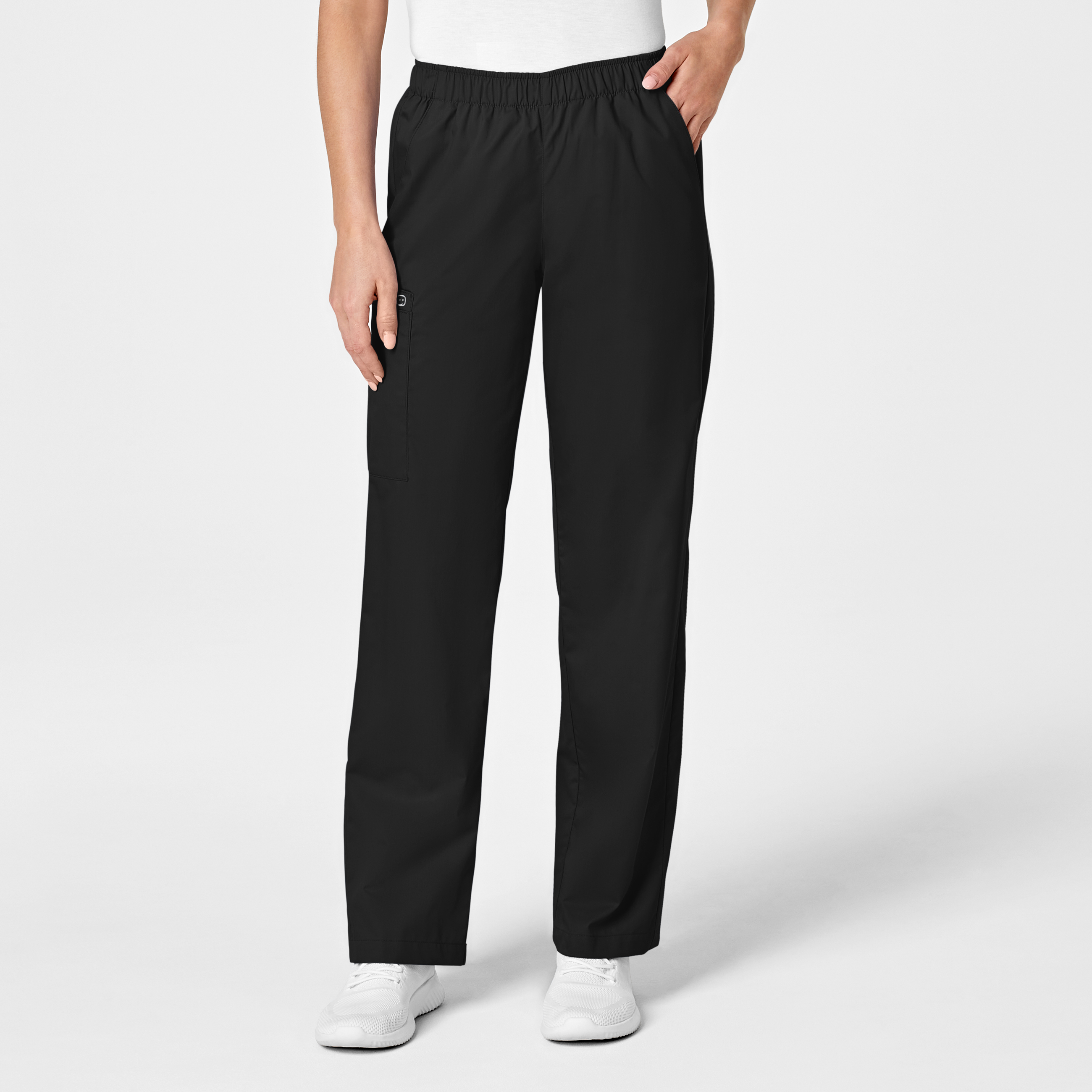 WORK 501 Women‘s 5 Pocket Elastic Waist Straight Leg Moisture Wicking Cargo Scrub Pant-Wonder Wink
