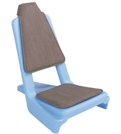 Comfort Adult Deckchair Recliner, Blue Chair/Grey Cushion