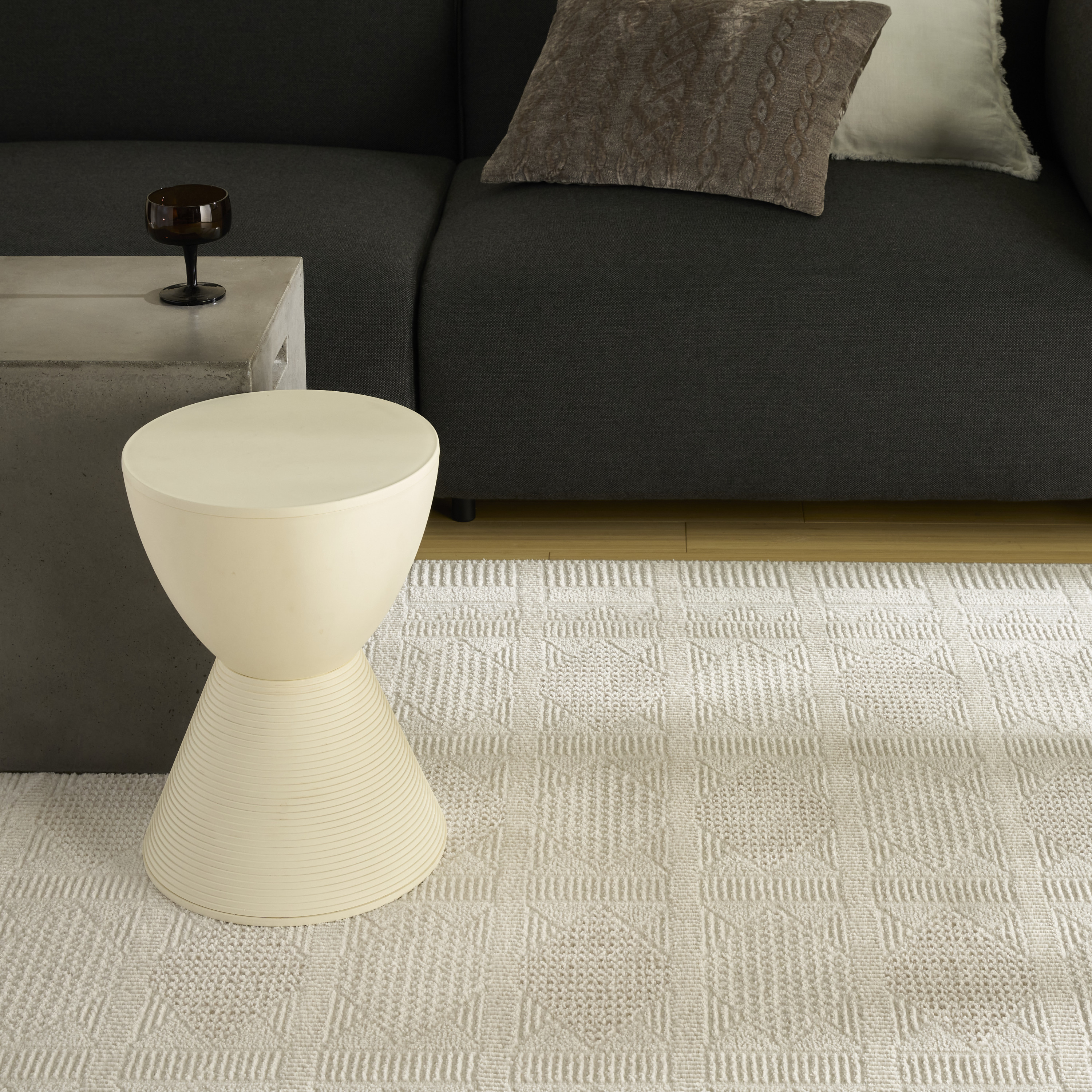 Nourison Nordic 4' x 6' Ivory Beige Modern Indoor Rug