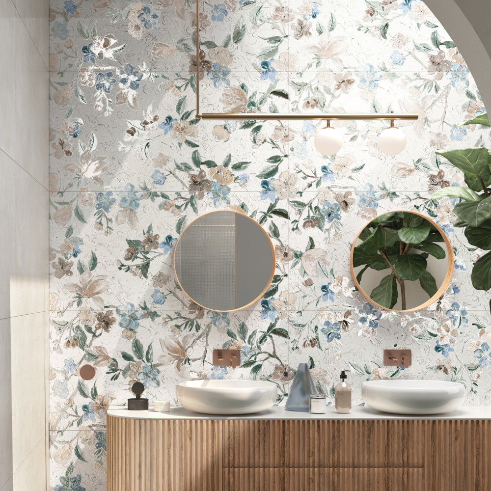 Parete Setoso White 23-1/2 in. x 47 in. Porcelain Floor and Wall Tile