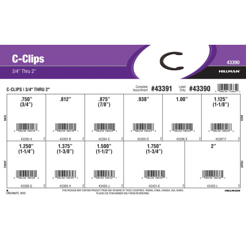 C-Clips Assortment (3/4