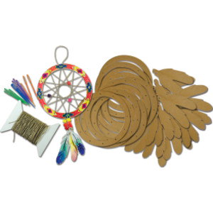 Dream Catcher Craft Set, Cardboard Hoops with Stringing Supplies