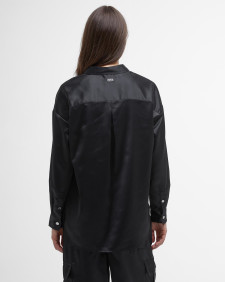 Della Satin Long-Sleeved Shirt Classic Black