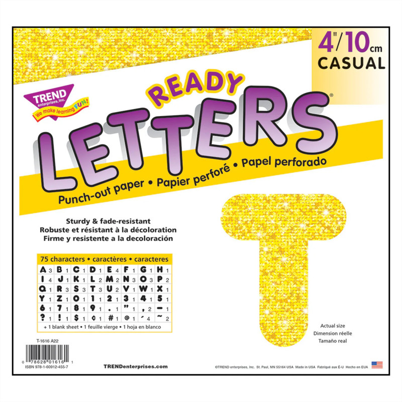 Yellow Sparkle 4" Casual UC Ready Letters®